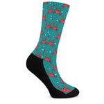 Red Crab Pattern Print Crew Socks