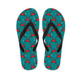 Red Crab Pattern Print Flip Flops