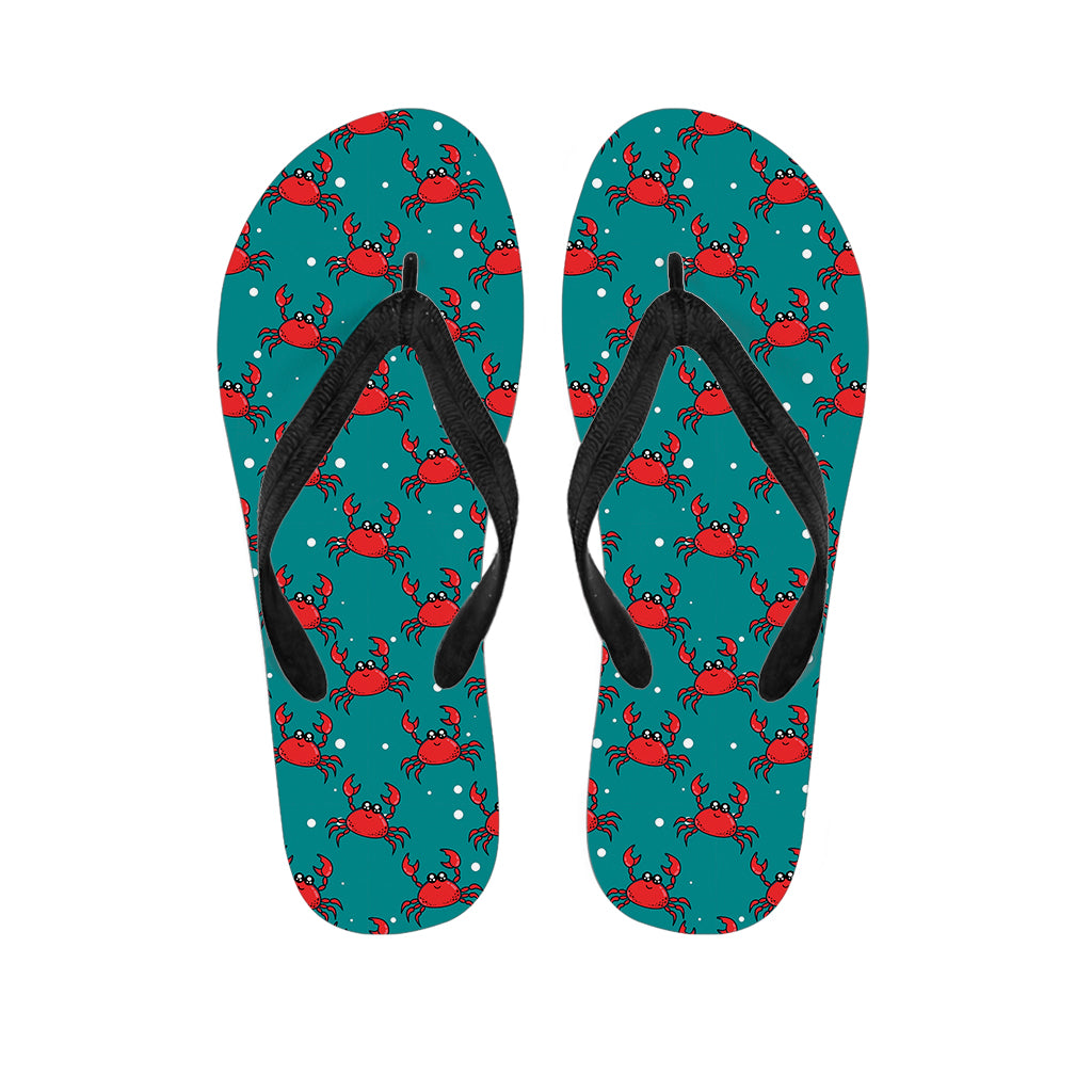 Red Crab Pattern Print Flip Flops