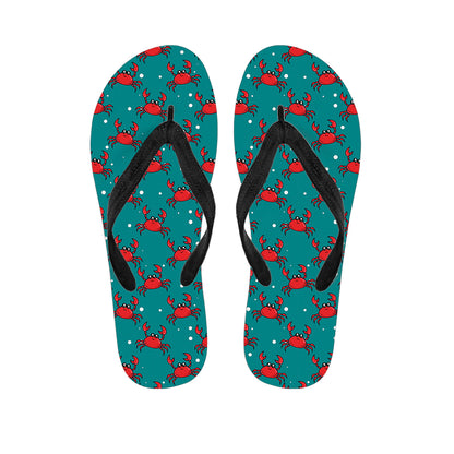 Red Crab Pattern Print Flip Flops