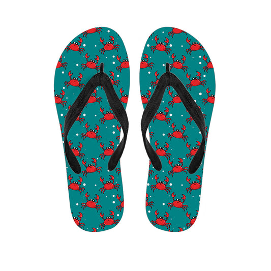 Red Crab Pattern Print Flip Flops