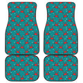 Red Crab Pattern Print Front and Back Car Floor Mats
