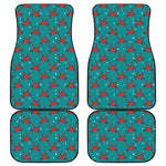 Red Crab Pattern Print Front and Back Car Floor Mats