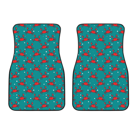 Red Crab Pattern Print Front Car Floor Mats