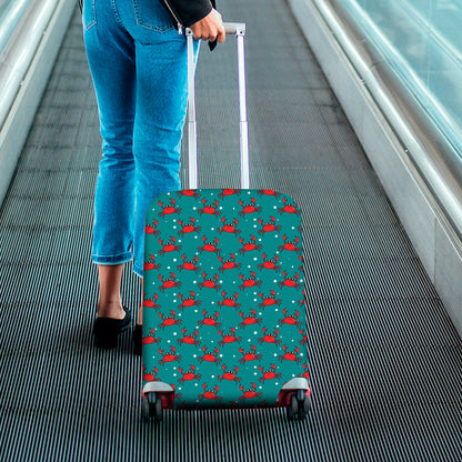 Red Crab Pattern Print Luggage Cover
