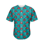 Red Crab Pattern Print Men's Baseball Jersey