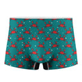 Red Crab Pattern Print Men's Boxer Briefs