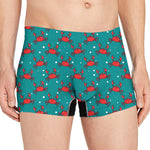 Red Crab Pattern Print Men's Boxer Briefs