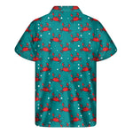 Red Crab Pattern Print Men's Short Sleeve Shirt