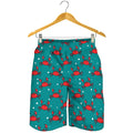 Red Crab Pattern Print Men's Shorts
