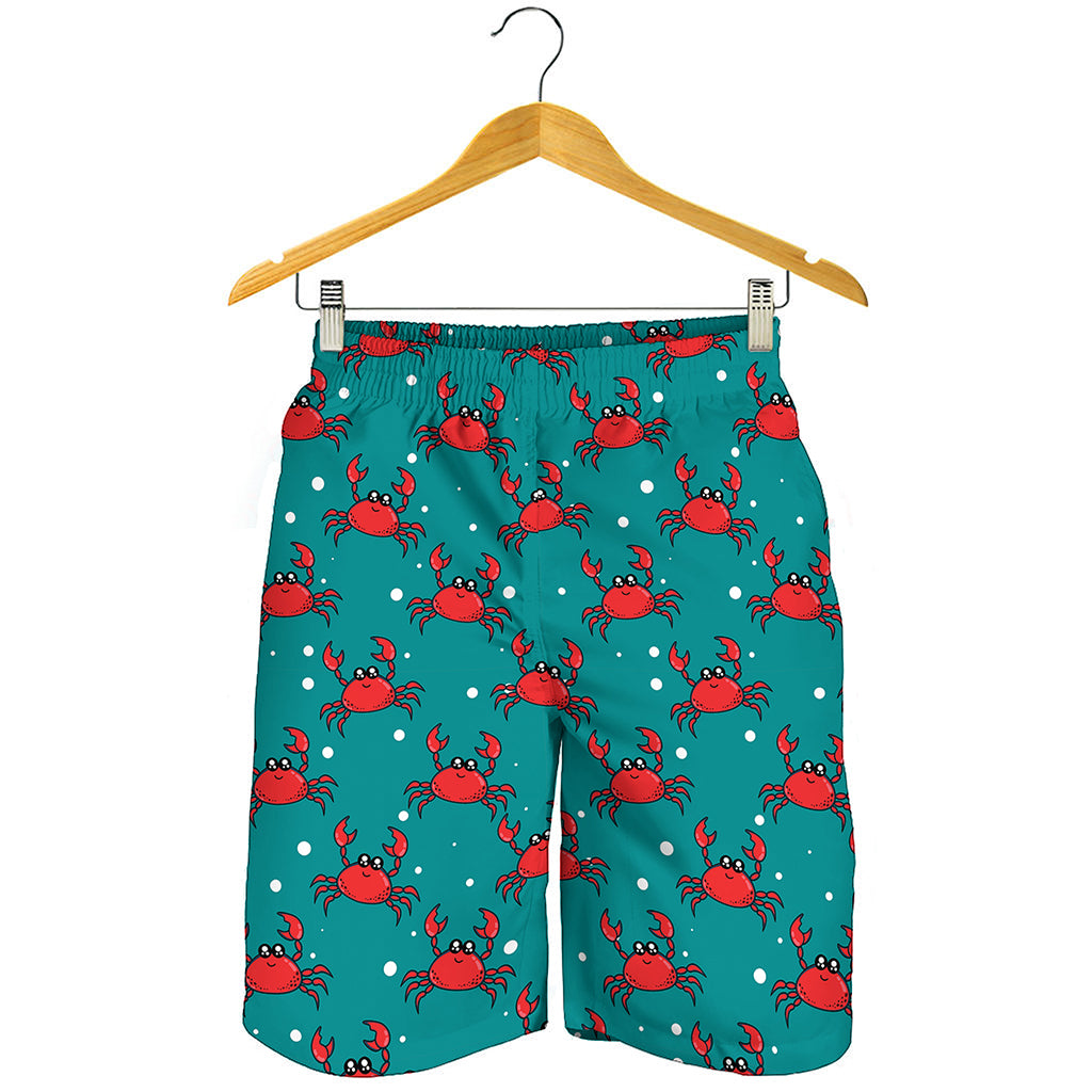 Red Crab Pattern Print Men's Shorts