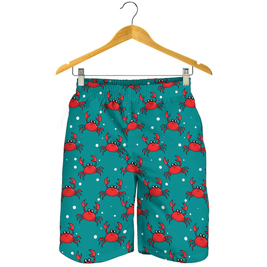 Red Crab Pattern Print Men's Shorts