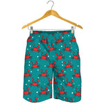 Red Crab Pattern Print Men's Shorts