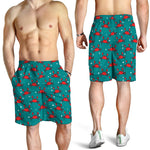 Red Crab Pattern Print Men's Shorts