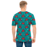 Red Crab Pattern Print Men's T-Shirt