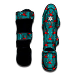 Red Crab Pattern Print Muay Thai Shin Guard
