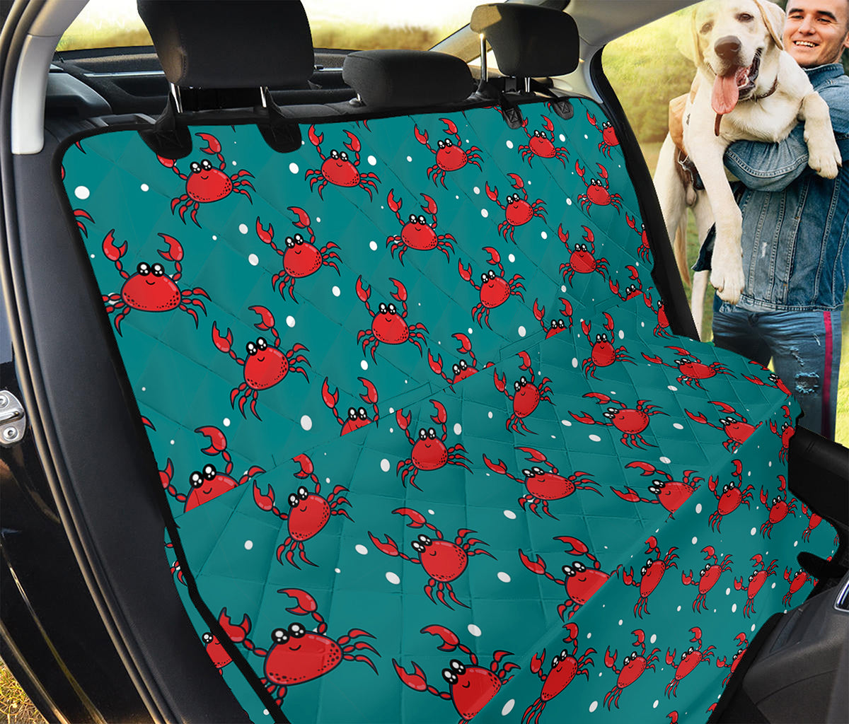 Red Crab Pattern Print Pet Car Back Seat Cover