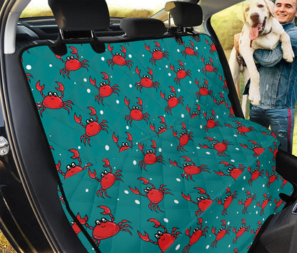 Red Crab Pattern Print Pet Car Back Seat Cover