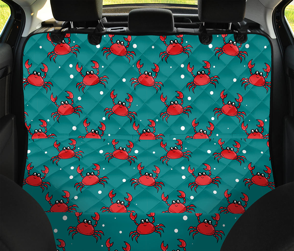 Red Crab Pattern Print Pet Car Back Seat Cover