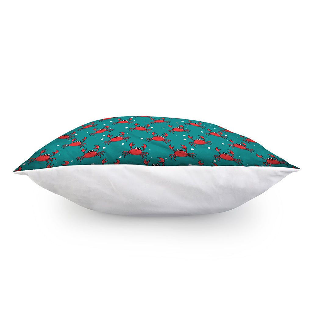 Red Crab Pattern Print Pillow Cover