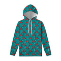 Red Crab Pattern Print Pullover Hoodie