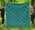 Red Crab Pattern Print Quilt