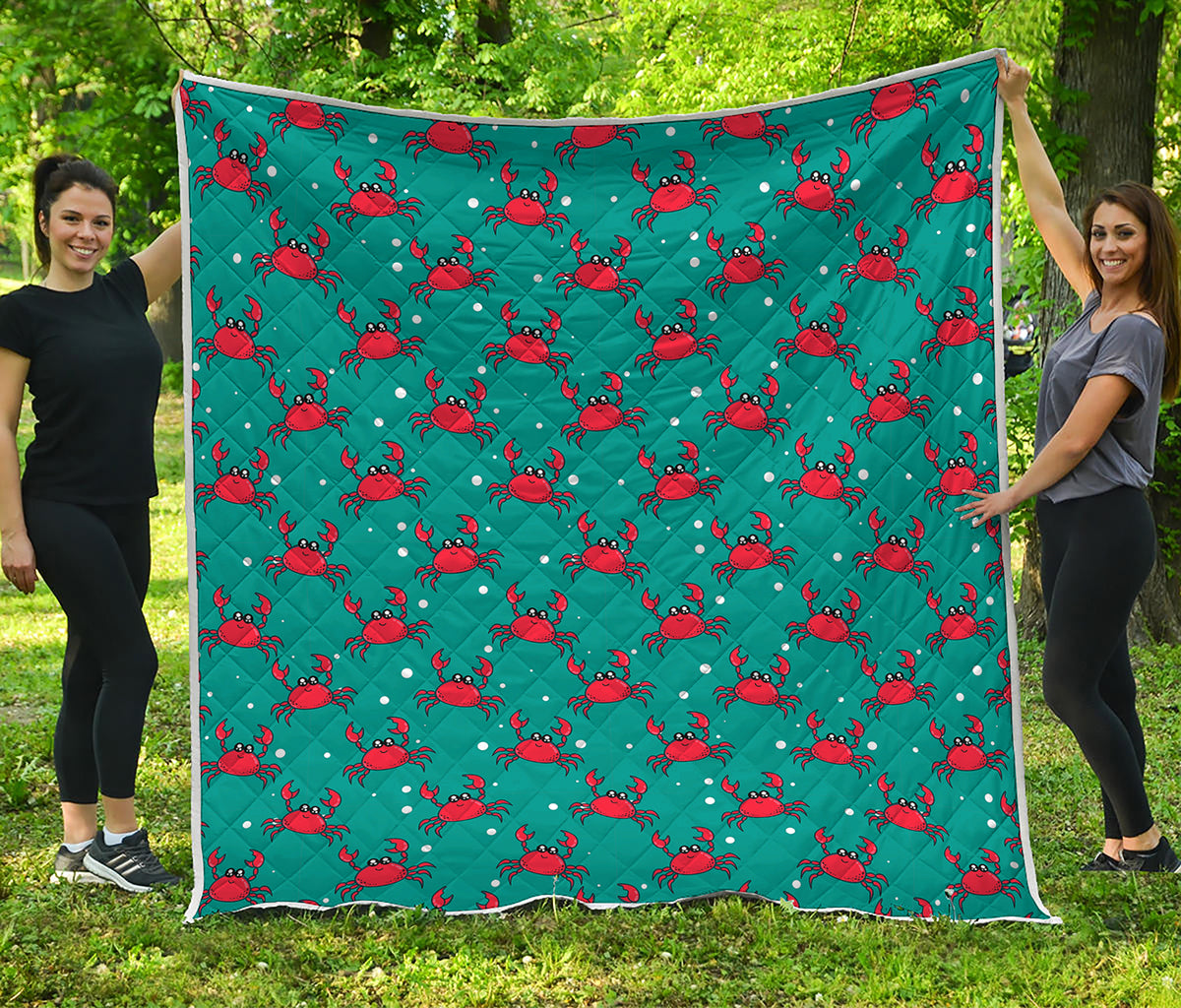 Red Crab Pattern Print Quilt