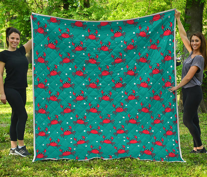 Red Crab Pattern Print Quilt
