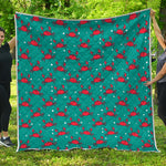 Red Crab Pattern Print Quilt