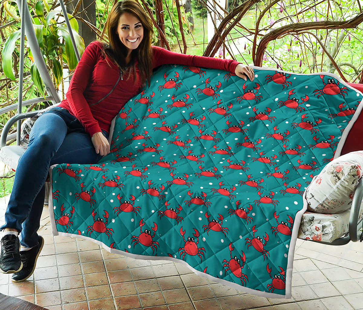 Red Crab Pattern Print Quilt