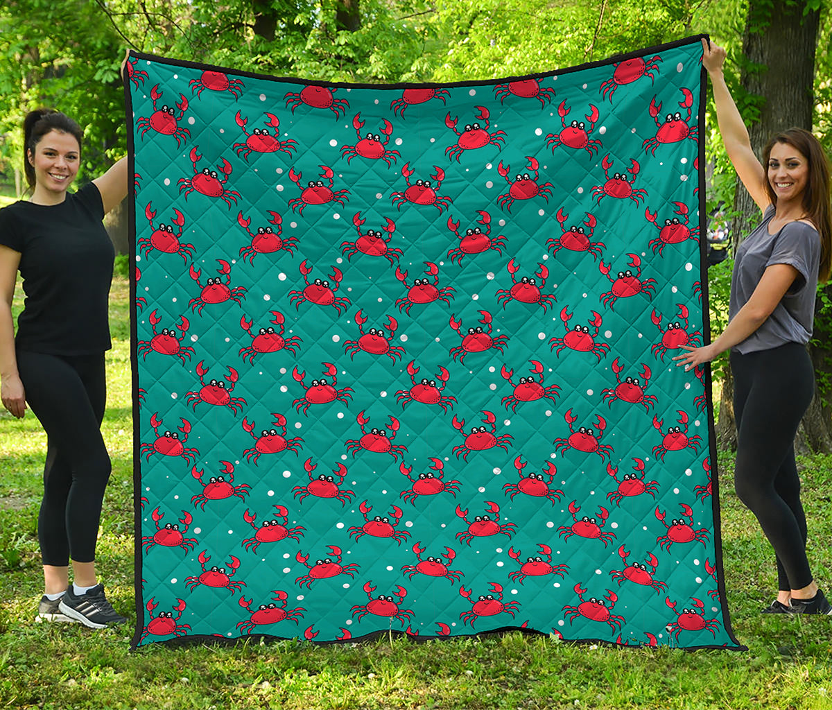 Red Crab Pattern Print Quilt