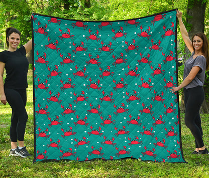 Red Crab Pattern Print Quilt