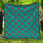 Red Crab Pattern Print Quilt