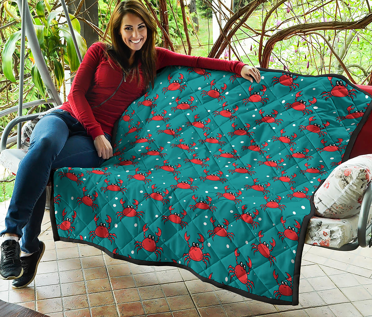 Red Crab Pattern Print Quilt