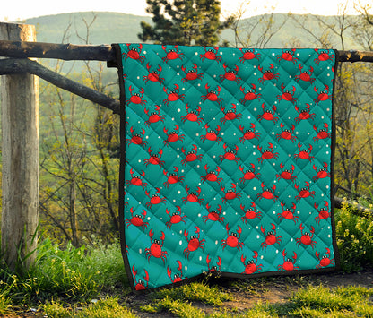 Red Crab Pattern Print Quilt