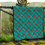Red Crab Pattern Print Quilt