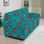 Red Crab Pattern Print Sofa Cover