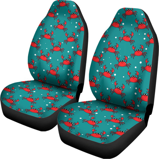 Red Crab Pattern Print Universal Fit Car Seat Covers