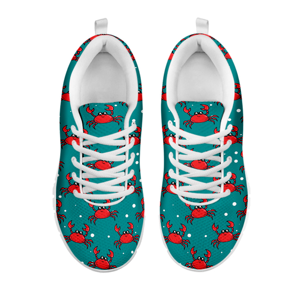 Red Crab Pattern Print White Sneakers