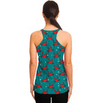 Red Crab Pattern Print Women's Racerback Tank Top