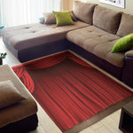 Red Curtain Theater Print Area Rug