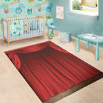 Red Curtain Theater Print Area Rug