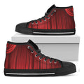 Red Curtain Theater Print Black High Top Sneakers