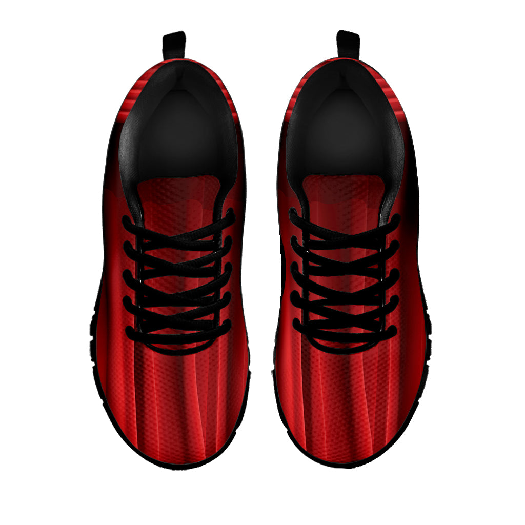Red Curtain Theater Print Black Sneakers