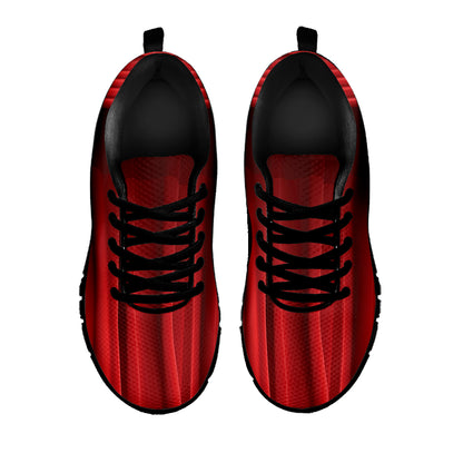 Red Curtain Theater Print Black Sneakers