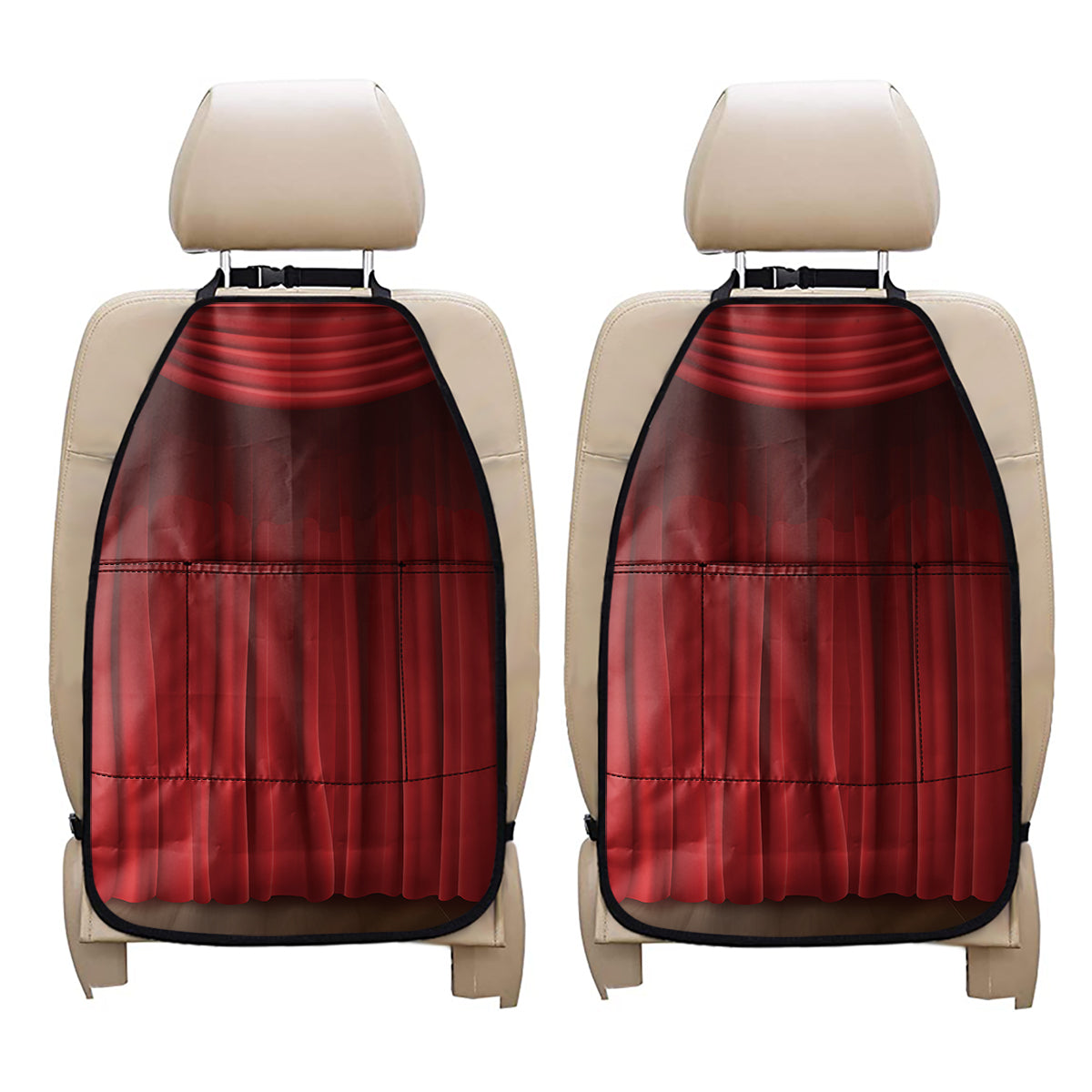 Red Curtain Theater Print Car Seat Organizers