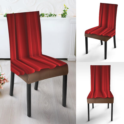 Red Curtain Theater Print Dining Chair Slipcover