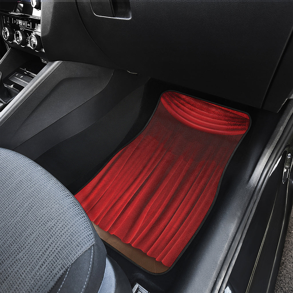 Red Curtain Theater Print Front and Back Car Floor Mats