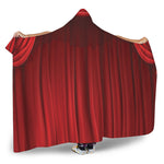 Red Curtain Theater Print Hooded Blanket