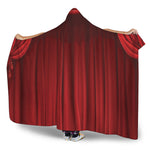 Red Curtain Theater Print Hooded Blanket